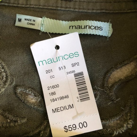 light weight army green jacket with cutouts in the back Linnen and cotton blend. - Picture 3 of 6